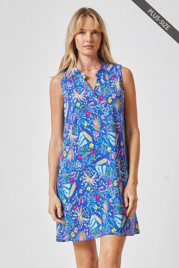 Product image of Royal Print Tank Dress (XL-2XL)