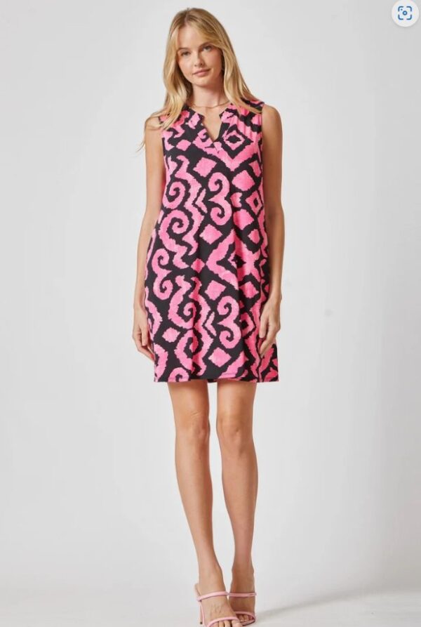 Product image of Hot Pink & Black Print Tank Dress (S-2XL)