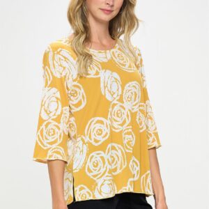 Product image of MUSTARD 3/4 SLEEVE TUNIC (S-3XL)