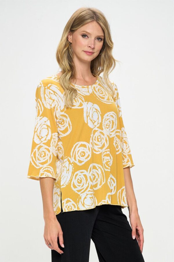 Product image of MUSTARD 3/4 SLEEVE TUNIC (S-3XL)