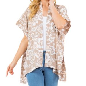 Product image of Textured Crepe Floral Print Kimono