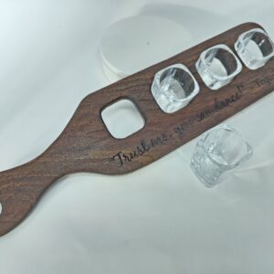 Product image of Non-Spill Tequila 4 Shot Engraved Flight Board