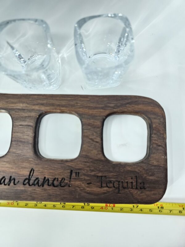 Product image of Non-Spill Tequila 4 Shot Engraved Flight Board