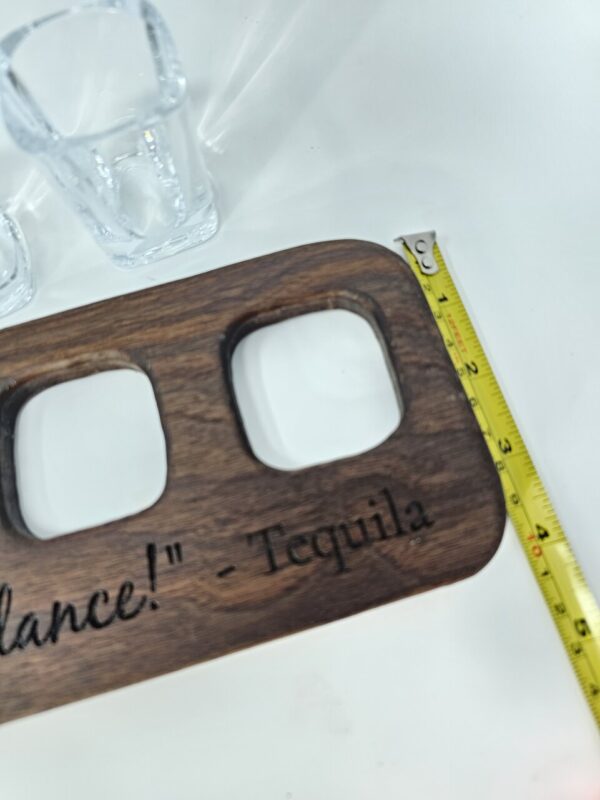 Product image of Non-Spill Tequila 4 Shot Engraved Flight Board