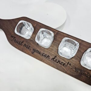 Product image of Non-Spill Whiskey 4 Shot Engraved Flight Board