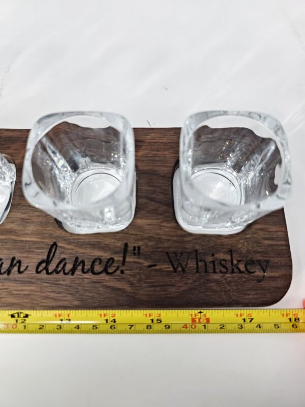 Product image of Non-Spill Whiskey 4 Shot Engraved Flight Board