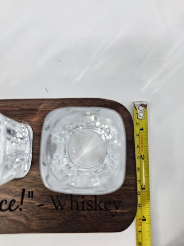 Product image of Non-Spill Whiskey 4 Shot Engraved Flight Board