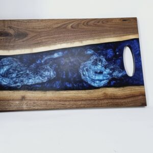 Product image of Blue and White with Walnut Charcuterie Board