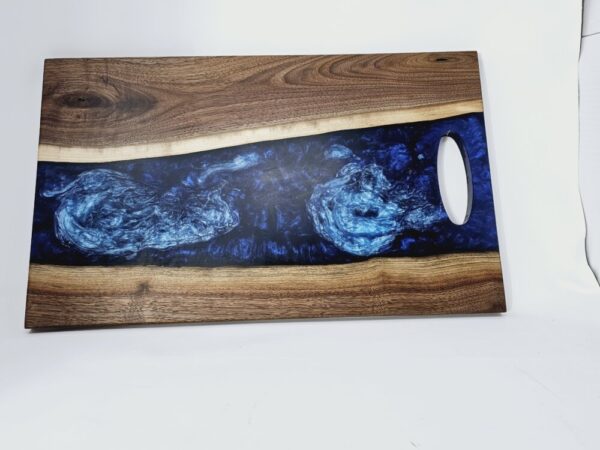 Product image of Blue and White with Walnut Charcuterie Board