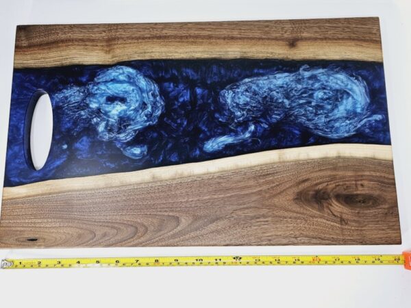 Product image of Blue and White with Walnut Charcuterie Board