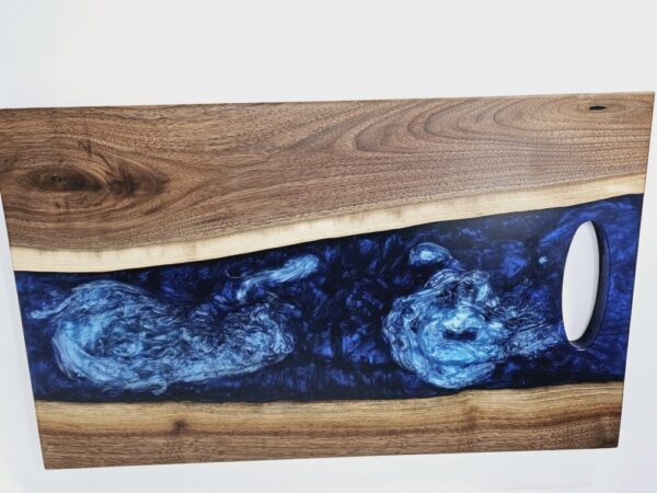 Product image of Blue and White with Walnut Charcuterie Board