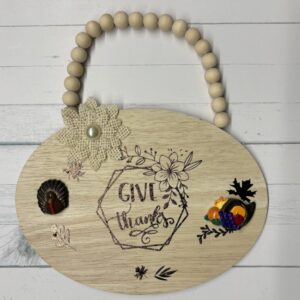 Product image of Oval Give Thanks sign