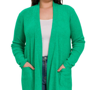 Product image of PLUS Heather Ribbed Cardigan – 3 Colors!