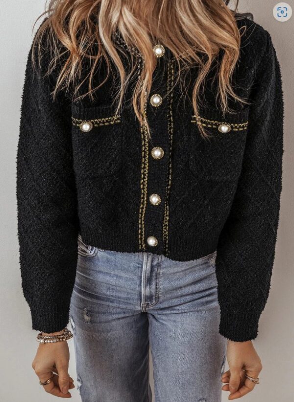 Product image of Shimmer Cropped Sweater Cardigan