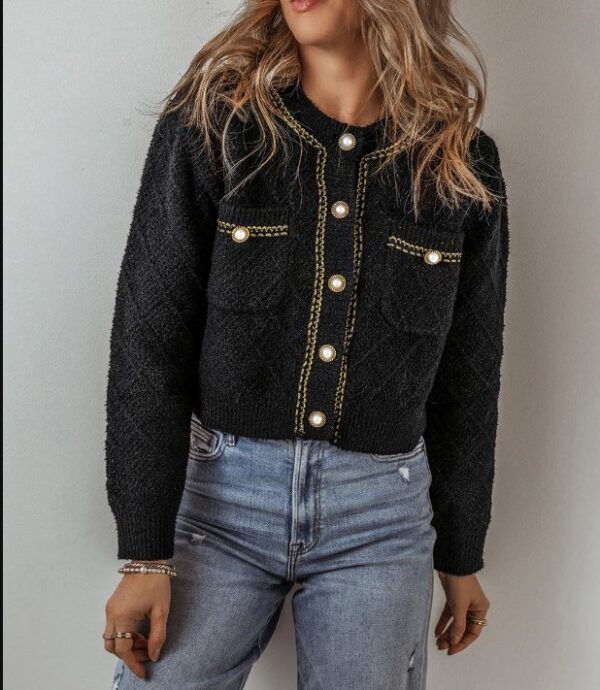 Product image of Shimmer Cropped Sweater Cardigan