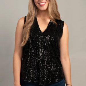 Product image of Sequin V-Neck Top – 2 colors!