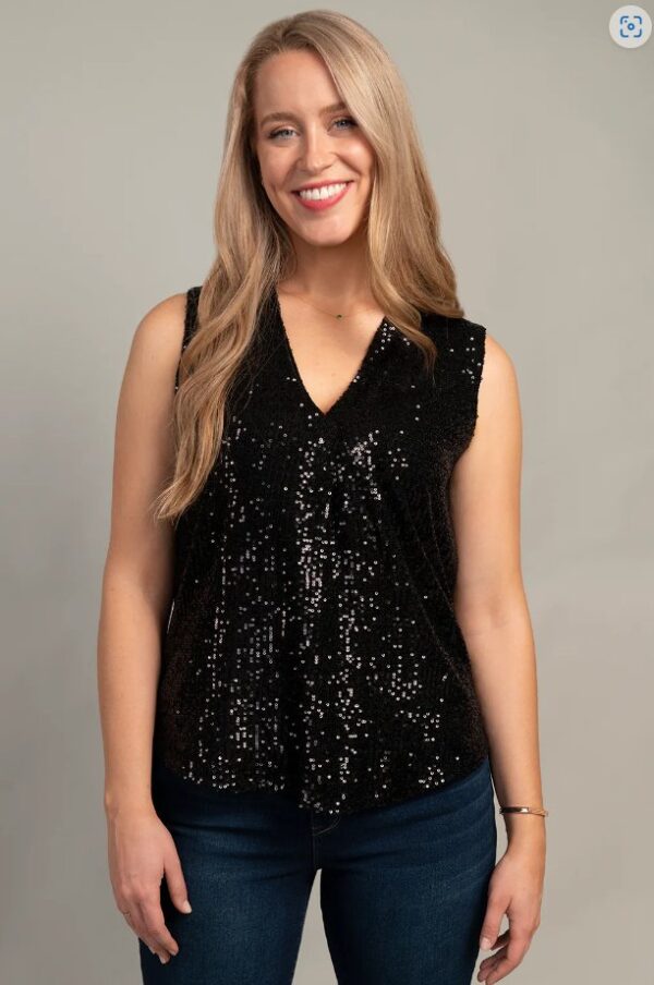 Product image of Sequin V-Neck Top – 2 colors!