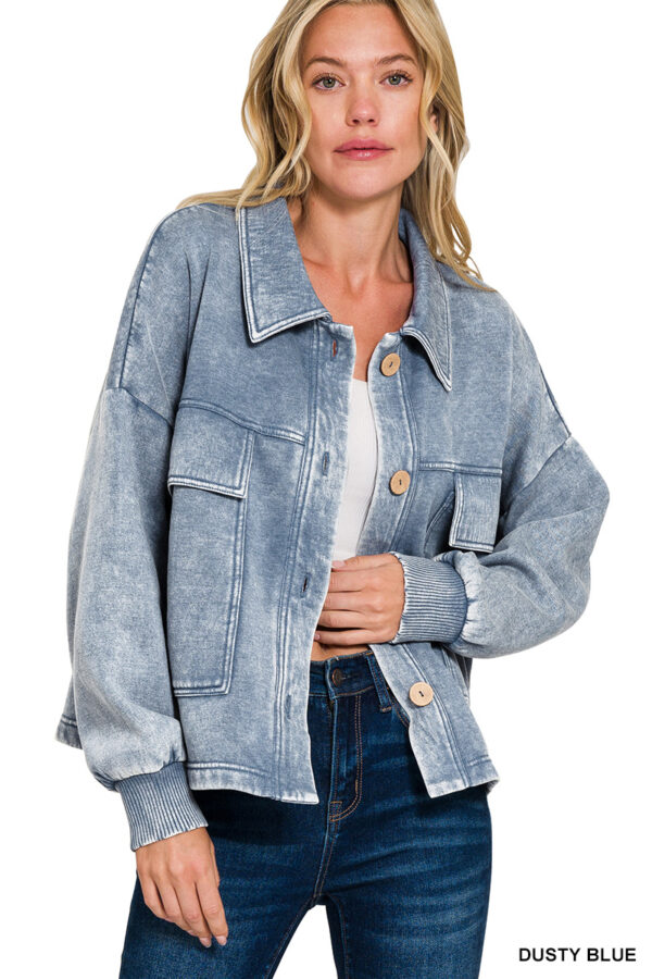 Product image of Acid Wash Shacket – 2 Colors!