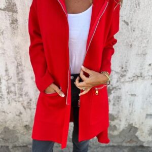 Product image of Fire Red Longline Hooded Jacket