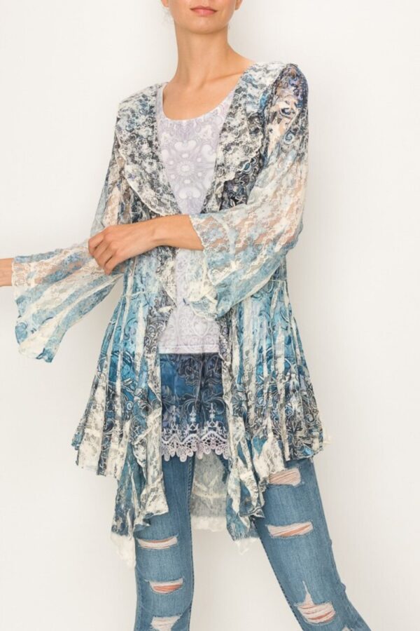 Product image of Printed Navy Lace Cardigan