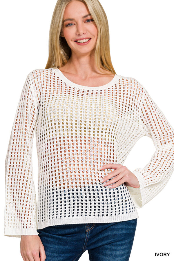 Product image of Open Weave Pullover Sweater – 2 Colors!