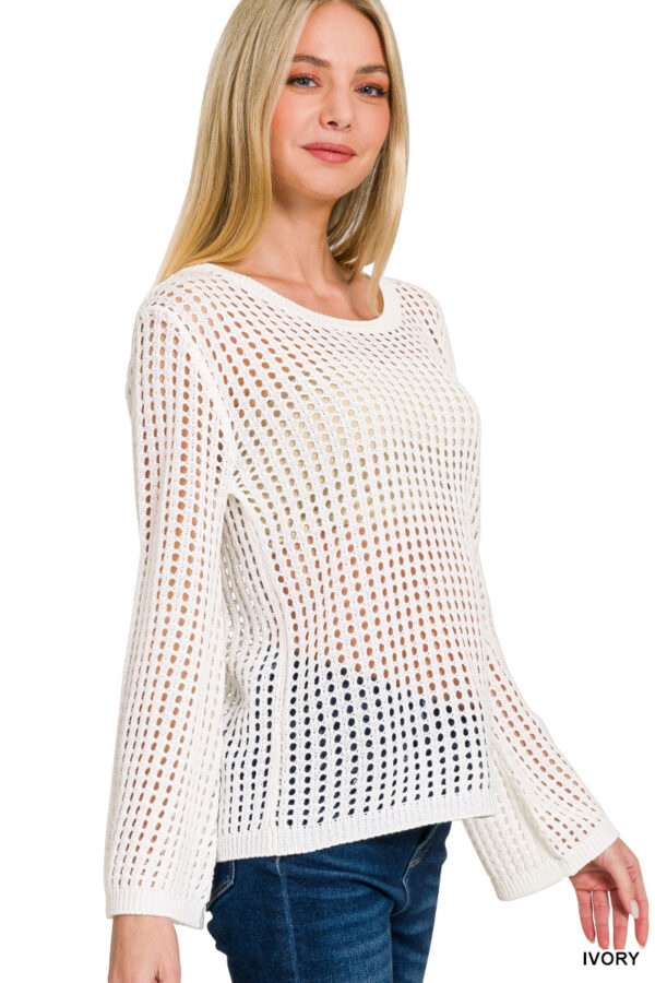 Product image of Open Weave Pullover Sweater – 2 Colors!