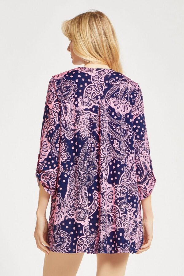 Product image of Navy & Pink Paisley Cardigan