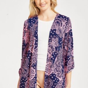 Product image of Navy & Pink Paisley Cardigan