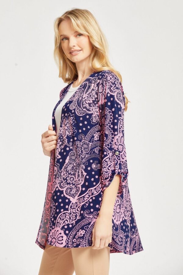 Product image of Navy & Pink Paisley Cardigan